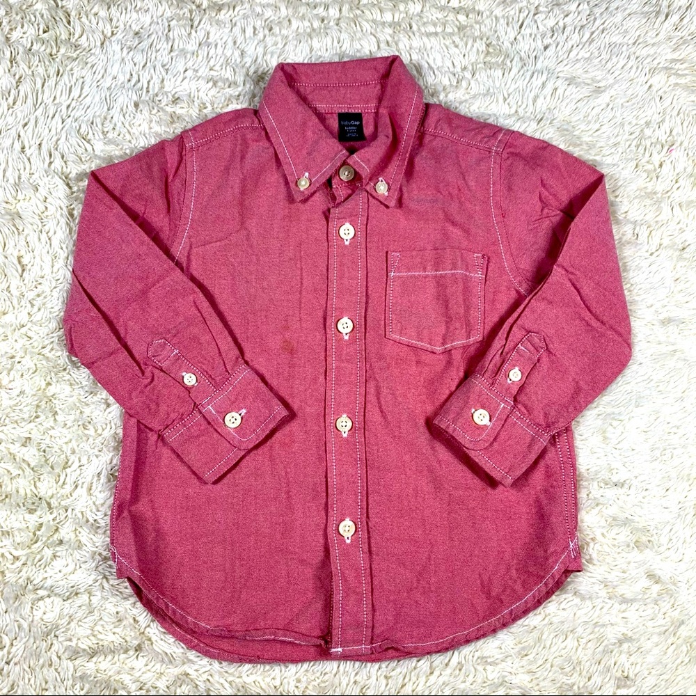Gap Toddler Boy Red Button Down Shirt